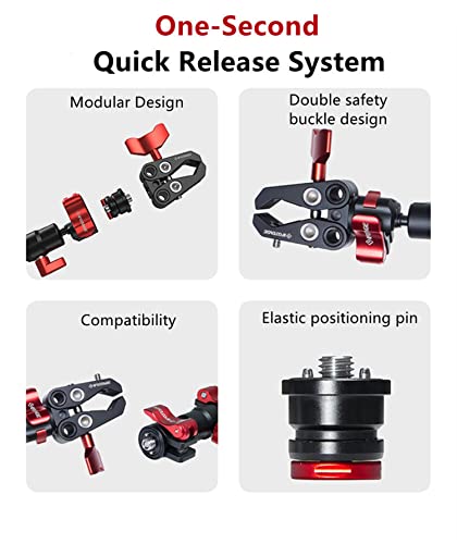 IFOOTAGE Spider Crab Support Rod SA-32，Camera Slider Support Arm Stabilizer，Adjustable Length 360 Degrees Rotation with C Clamps and Ballhead，Connecting Camera Video Slider and Tripod
