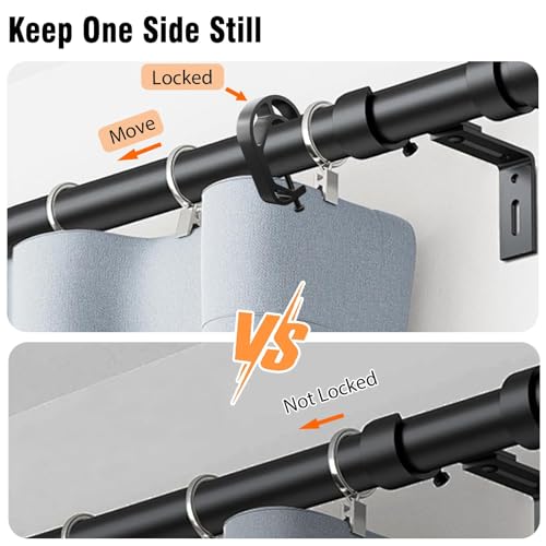 Shower Curtain Stopper Clip,Locking Clamp,Fastener,Fix The Curtain to Prevent It from Sliding,Limit Clip Suitable for Rods of All Diameters From 5/8 to 9/8 In (Black 4 pcs) - color: Black 4 Pcs