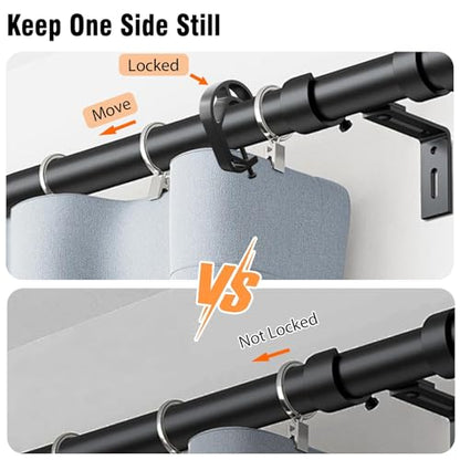 Shower Curtain Stopper Clip,Locking Clamp,Fastener,Fix The Curtain to Prevent It from Sliding,Limit Clip Suitable for Rods of All Diameters From 5/8 to 9/8 In (Black 4 pcs) - color: Black 4 Pcs
