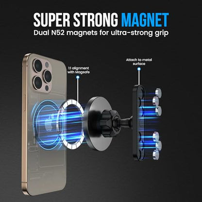 Magnetic Phone Holder for Gym with Dual-Sided N52 Super Magnets, Strong Magnetic Phone Mount for All Phones, Attaches to Metal Surfaces, Portable Gym Accessories for Men & Women, Secure Grip - style: Magnet mount