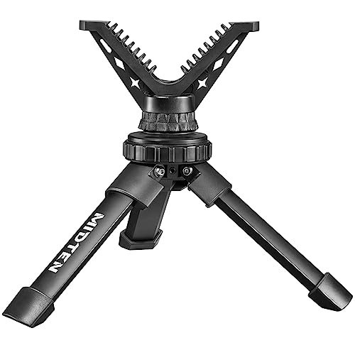 MidTen Portable Shooting Rest Tripod Rifle Stand for Range - Lightweight Bench Rest with 360 Rotate V Yoke Holder - size: 6.1-7.9''