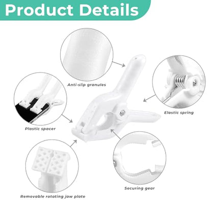 Rosellas 6 Pack 4" Balloon Arch Clips, Plastic Spring Clamps Heavy Duty, Backdrop Clips for Valentine's Day Balloon Arch, Tablecloth Clip, Backdrop Stand, Wedding Photography Studio Decoration