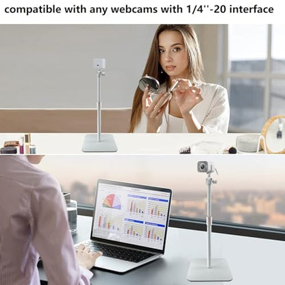 White Webcam Stand for Logitech Brio 500,StreamCam,Lenovo,Elgato Neo Webcams