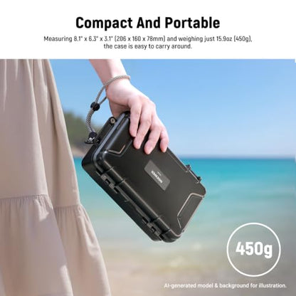 NEEWER Hard Case Compatible with DJI Osmo Action 5 Pro / 4/3 Camera, IP67 Waterproof Dustproof Shockproof Portable Travel Storage Case with Custom Foam Inserts & 12 Slots for Accessories, AC031
