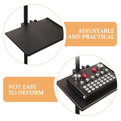 3Pcs Microphone Stand Tray Clip Storage Rack for Live Streaming Photography Sturdy Sound Card Holder with High Edges Compatible with Various Mic Stands