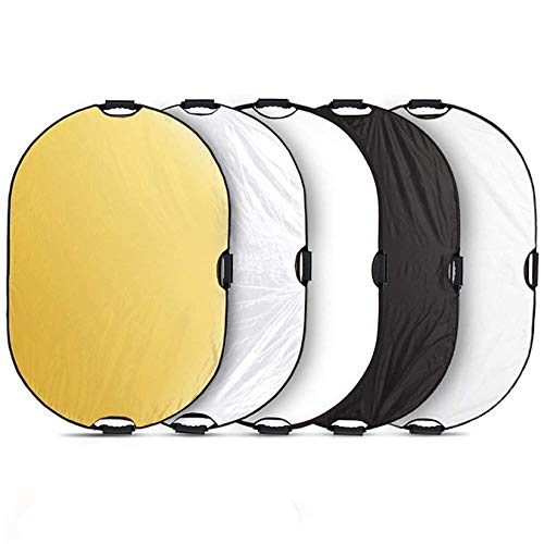 Selens 5-in-1 Oval Reflector with Handle for Photography Photo Studio Lighting & Outdoor Lighting (32 x 48 Inch) - size: 32 x 48 Inch Oval Reflector