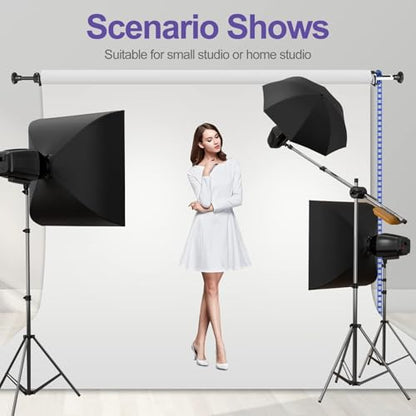 EMART Photography Backdrop Wall Mount Single Roller Support System with 2 x Single Hook, 2 x Expand Bar, 1 x Chain, Manual Photo Background Holder, Ceiling Mounted for Studio Live Streaming - size: 1 chain