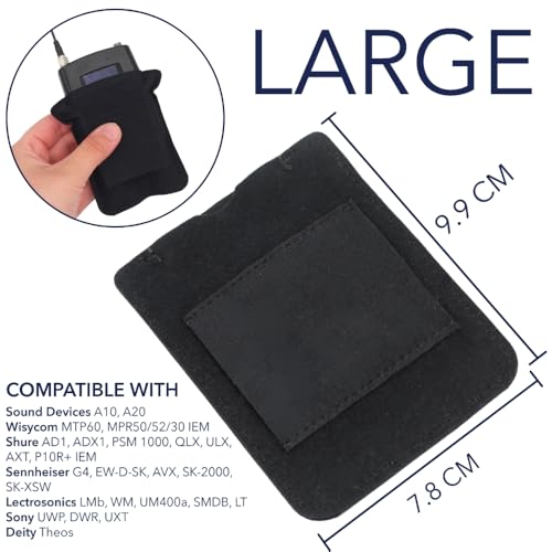 URSA Belt Pouch with Clips - Versatile Rigging for Wireless Transmitters (Black, Large) - color: Black, size: Large