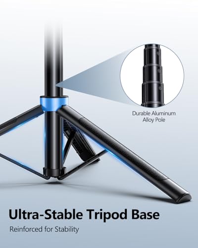 UBeesize 70'' Auto Face Tracking Tripod 360° Rotation with Stand, Phone Tripod with Fill Light, Selfie Stick & Phone Stand for Recording, Vlog/Live Stream/Video/TikTok, Compatible with iPhone/Android - size: 70in