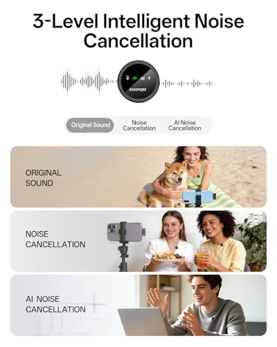 Wireless Lavalier Microphone for iPhone 17/16/15/14, iPad & Android, Magnetic Clip-on Mini Mic with Charging Case,30H Playtime Plug-Play Lapel Lavalier Mic for Vlog TikTok, AI Noise Reduction