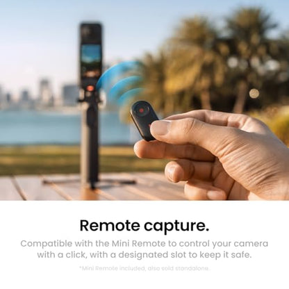 Insta360 Foldable 2-in-1 Selfie Stick Remote Kit with Invisible Stick, Built-in Tripod, Ideal for Vlogging, Hiking, Group Shots, Supports X5, X4 Air, X4, X3 Action Cameras