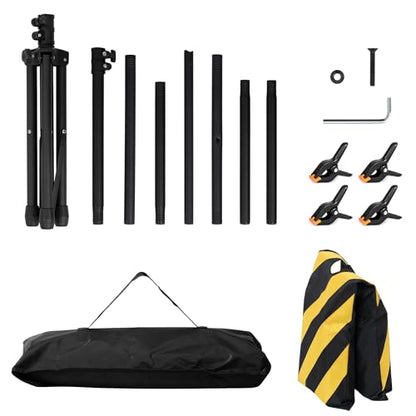 T-Shape Portable Backdrop Stand, 6.5x3.2ft Adjustable Photo Background Stand Kit, Sturdy Small Back Drop Holder with 4 Spring Clamps, Carry Bag for Parties, Photography and Video Studio