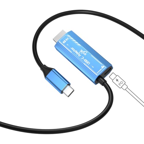 USB C to HDMI Cable Adapter, Upgrades 8K@60Hz C to HDMI Cable with 100W PD Fast Charging Adapter Compatible with Switch2/1, Mac, iPhone17 16 15, HD TV All Aluminum Body Fast Heat Dissipation 6.0FT