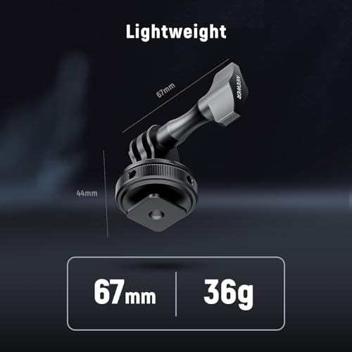 NEEWER Action Camera Cold Shoe Mount Adapter Compatible with GoPro Accessories Go Pro DJI Insta360 AKASO, Metal 1/4" Thread Hot Shoe Mount for Mini Tripod Selfie Stick, 180° Tilt, GP-63 - style: GP-63