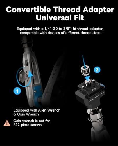 DF DIGITALFOTO 11" Magic Arm with F22 Quick Release, Elegant Strength Magic Arm with 1/4" 3/8" Thread Screw 360° Ball Heads for Monitor,Flash,Light,Camera Cage,Max Load Capacity 5kg (Glacier Silver) - color: Glacier Silver