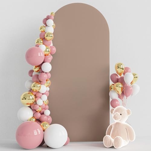 Wokceer 6FT Wedding Arch Cover Spandex Fitted Wedding Arch Stand Covers Round Top Nude Brown Chiara Arch Cover for Birthday Party Ceremony Banquet Decoration - color: Nude Brown, size: 6 FT