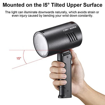 Godox FG-100 Flash Handheld Grip, 1/4" Screw Speedlite Bracket Handle Holder Stabilizers for Godox AD100pro,AD200,AD200pro,AD300pro and Other Speedlight, LED Video Light