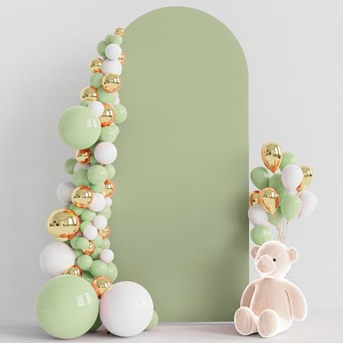 Wokceer 6FT Wedding Arch Cover Spandex Fitted Wedding Arch Stand Covers Round Top Sage Green Chiara Arch Cover for Birthday Party Ceremony Banquet Decoration - color: Sage Green, size: 6 FT