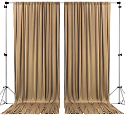 AK TRADING CO. 10 feet x 10 feet Beige Polyester Backdrop Drapes Curtains Panels with Rod Pockets - Wedding Ceremony Party Home Window Decorations - color: Beige, size: 60"W x 120"L (Pack of 2)