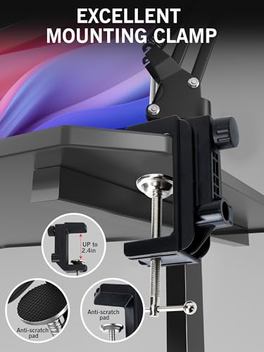 SoloCast Boom Arm Mic Stand, Adjustable Suspension Boom Scissor Arm Stand Compatible with HyperX SoloCast 2 & 1 Gaming Microphone by SUNMON - color: HyperX SoloCast Boom Arm