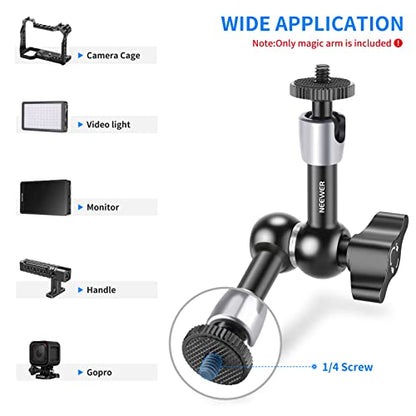 NEEWER 5.9"/15cm Adjustable Friction Magic Arm with 1/4" Screw on Both Ends, Compatible with SmallRig Cage, Flash/LED Light/Microphone/Monitor/SuperClip, Max Load 4.4lb/2kg, ST15 - style: 5.9"/15cm
