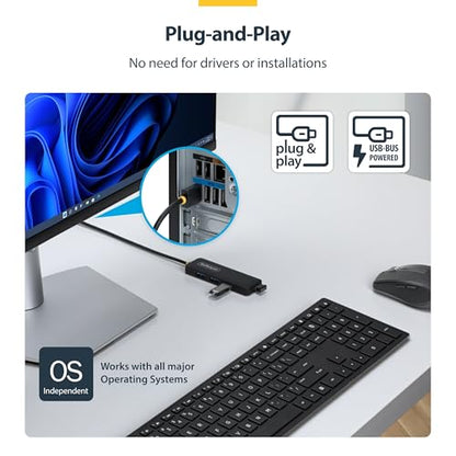 StarTech 4-Port USB-A Hub 5Gbps with 2ft/61cm Cable, Dell (H5A4A-USB-HUB-2) - size: 2 ft, style: USB-A