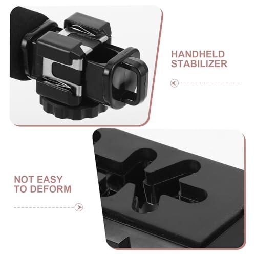 Lurrose Handheld Camera Stabilizer with Grip and Phone Clamp for Smartphone and Dv Video Recording, Quick Release Mount with Cold Shoe Hot Shoe, Portable Stabilizing Rig for Filmmakers