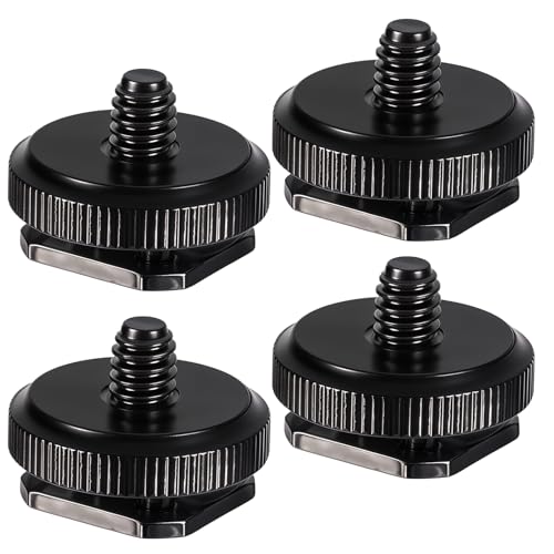 4 Pcs 1/4 Inch Camera Adapter Screws, Compatible with Versatile Flash Hot Shoe Mounts for DSLR Camera Rigs, Tripods, Mounting Accessories