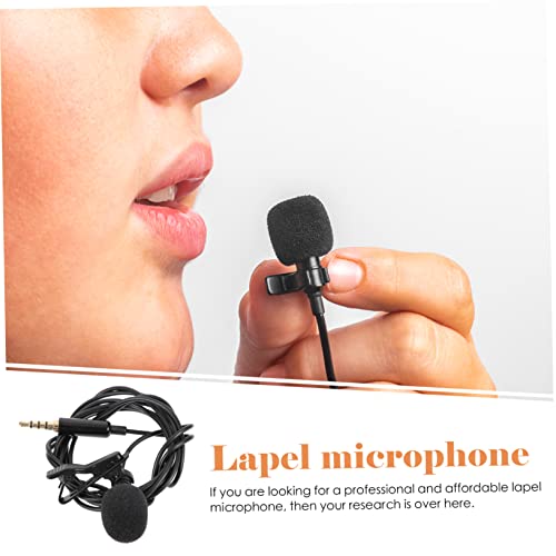 High Sensitivity Lavalier Lapel Microphone Recording Mic with Sturdy Clip for Meeting Interview Vlog Live Broadcast and Laptop Use