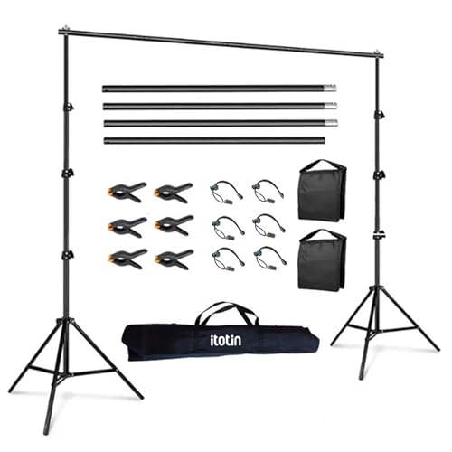 Photo Backdrop Stand for Photography 7ft x 10ft Background Stands for Photoshoot Support Kit with Carry Bag for Photo Studio Parties Events Decoration - color: Black, size: 7x10ft