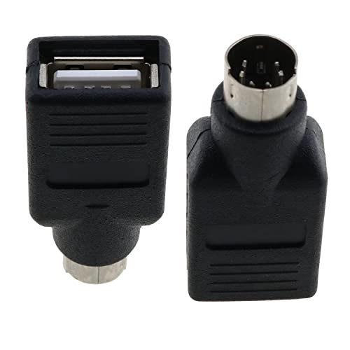 E-outstanding USB to PS2 Adapter, 2PCS Black USB Female to PS/2 Male Converter Adapter for Mouse Keyboard, Black