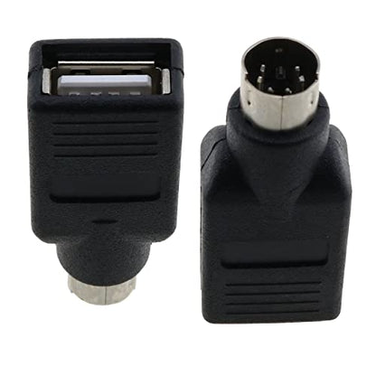 E-outstanding USB to PS2 Adapter, 2PCS Black USB Female to PS/2 Male Converter Adapter for Mouse Keyboard, Black