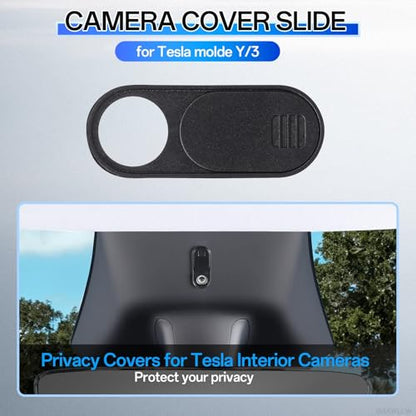 Camera Cover Slide for Tesla Model Y 3 X S Y L | 0.03in Ultra Thin Webcam Cover for Laptop, Computer, Tablet, Cell Phone Web Cam Sticker Blocker Protect Your Privacy, 3 Pack