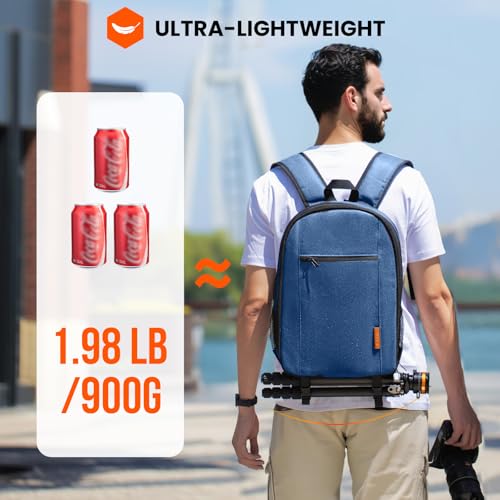 TARION Camera Bag Backpack for Photographers: Photography Camera Backpack with Laptop Compartment Waterproof Raincover Photo Backpack Bag Blue TB-M - color: Blue, size: Medium