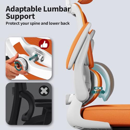 TRALT Office Chair Ergonomic Desk Chair, 330 LBS Home Mesh Office Desk Chairs with Wheels, Comfortable Gaming Chairs (1, Burnt Orange) - color: Burnt Orange