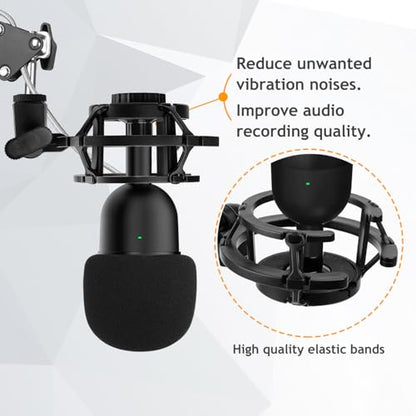 Razer Seiren Mini Boom Arm Mic Stand with Pop Filter, Shock Mount, Upgraded Heavy Duty Clamp, Adjustable Suspension Scissor Boom Arm Stand for Razer Seiren Mini USB Streaming Microphone Frgyee