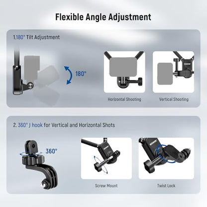 NEEWER Magnetic Neck Mount with Pocket 3 Cage, Flexible Quick Release Action Camera Neck Holder Compatible with Hero 13 12 11 Max DJI Action 5 Pro Insta360 Osmo Pocket 3 Accessory for POV, GP39 - style: GP39