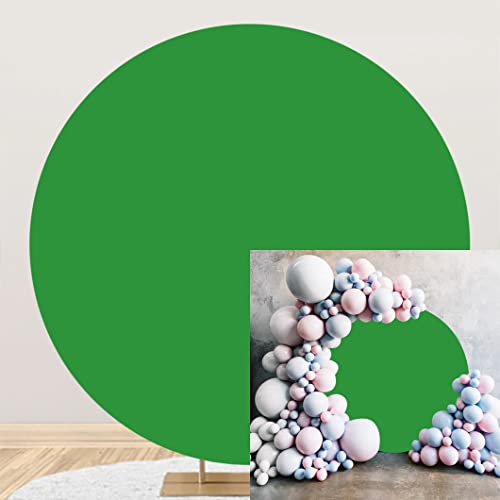 YongFoto 8x8ft Green Screen Round Backdrop Cover Polyester Circular Green Fabric Solid Color Photography Background Video Recording Decor Supplies Portrait Professional Photo Booth Studio Props - color: Green, size: 8x8ft-polyester