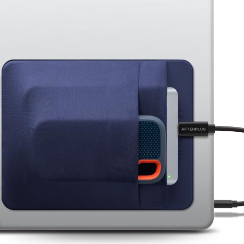 2-Pocket SSD & Hard Drive Holder for Laptop, Reusable Adhesive, Stick-On Pocket Sleeve for External Portable SSD, HDD, Cables and More (Large) - color: Blue, size: Large (For 2.5" HDDs & SSDs)