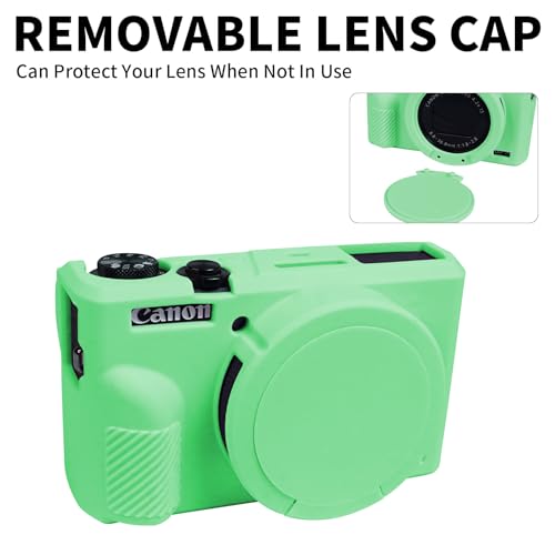 G7X Mark III Case, Soft Silicone Protective Case Cover for Canon Powershot G7X Mark III Digital Camera, Durable Camera Body Skin Protector with Removable Lens Cover - Turquoise - color: Turquoise