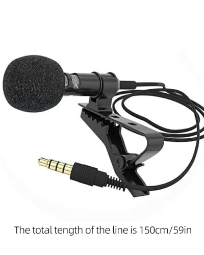 2Pack 3.5mm Lavalier Lapel Clip-on Omnidirectional Microphone, Hands-Free Mic for Phone, Camera - color: Black, size: 2-Pack