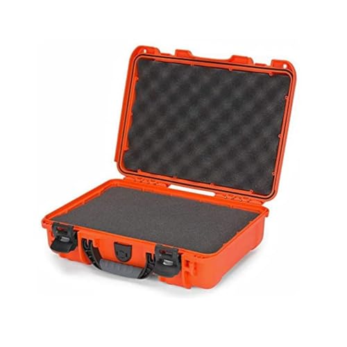 NANUK 910 Hard Case with Customizable Cubed Foam, IP67 Waterproof, Dustproof and Impact Resistant, 14.3” x 11.1” x 4.7”, Rugged Construction for Ultimate Protection, Made in Canada - Orange - color: Orange, style: Cubed Foam