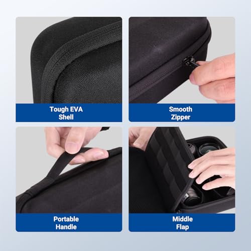 NEEWER Carrying Case for Action Camera & Accessories, Splashproof Protective Storage Bag with DIY Dividers & Mesh Pockets Compatible with GoPro DJI Osmo 360 Action 5 Pro Pocket 3 Lens, PB27