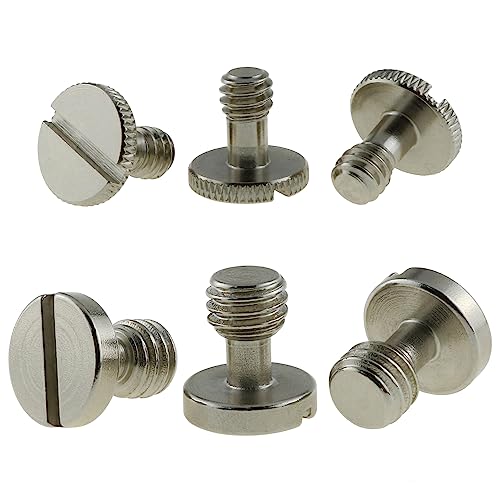 6pcs Camera Quick Release Screws - 3pcs 3/8 Inch and 3pcs 1/4 Inch Tripod Monopod Quick Release (QR) Plate Camera Screws