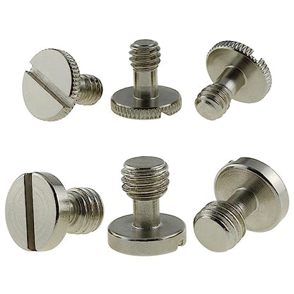 6pcs Camera Quick Release Screws - 3pcs 3/8 Inch and 3pcs 1/4 Inch Tripod Monopod Quick Release (QR) Plate Camera Screws