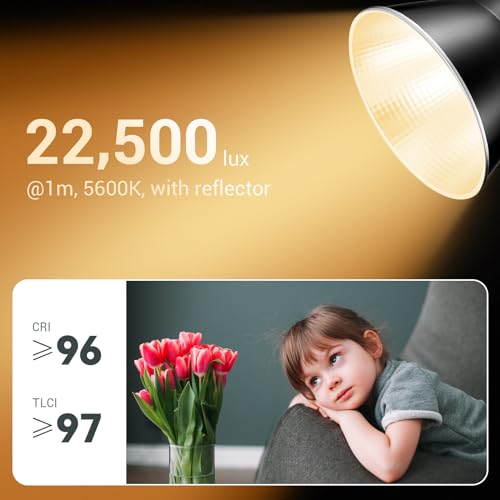 Godox ML60IIBi 70W Bi-Color COB LED Video Light,2800K-6500K CRI 96+/TLCI 97+,Built-in 11 Lighting Effects,App Control Photography Lighting - color: ML60IIbi