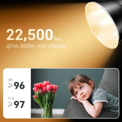 Godox ML60IIBi 70W Bi-Color COB LED Video Light,2800K-6500K CRI 96+/TLCI 97+,Built-in 11 Lighting Effects,App Control Photography Lighting - color: ML60IIbi