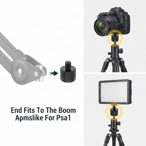 Skrfren Threaded Tripod Screw Adapter, 1/4 to 3/8 Double Male | Standard Mounting Thread Converter, Aluminum Alloy Camera Cage Mount for Light Stand, Monopod, Shoulder Rig, Tripod Head