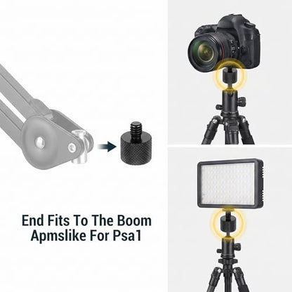 Skrfren Threaded Tripod Screw Adapter, 1/4 to 3/8 Double Male | Standard Mounting Thread Converter, Aluminum Alloy Camera Cage Mount for Light Stand, Monopod, Shoulder Rig, Tripod Head