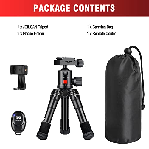 JOILCAN Mini Tripod for Camera, 21" Aluminum Desktop Tripod with 360° Ball Head, Portable Travel Tripods for DSLR Phone Projector, Load up to 15lb - size: 21 Inch